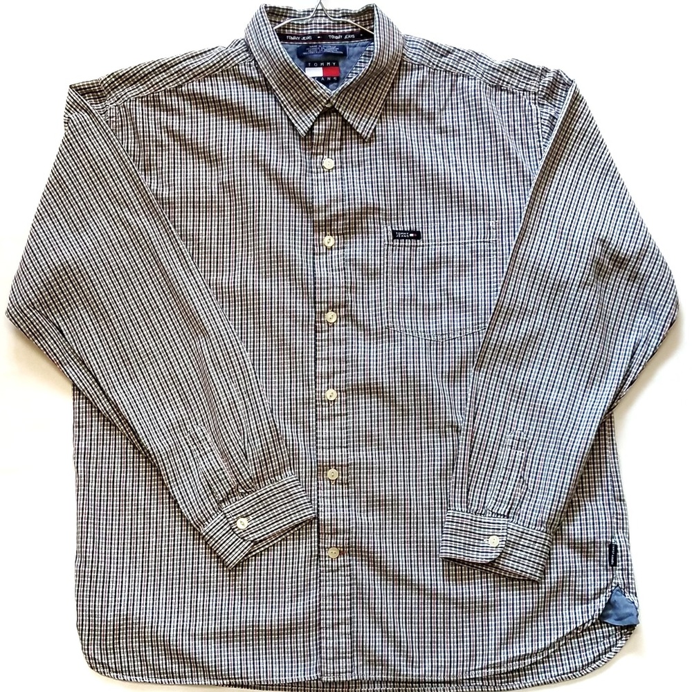 Tommy Hilfiger XL Button Down Long Sleeve Plaid